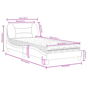 Bett mit Matratze Hvar Schwarz 80x200 cm