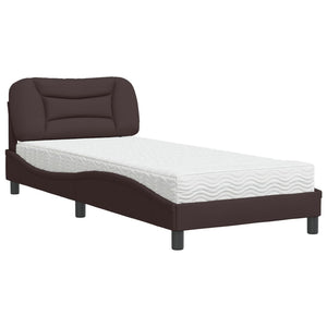 Bett mit Matratze Dunkelbraun 80x200 cm