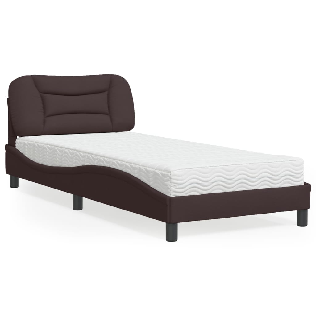 Bett mit Matratze Dunkelbraun 80x200 cm