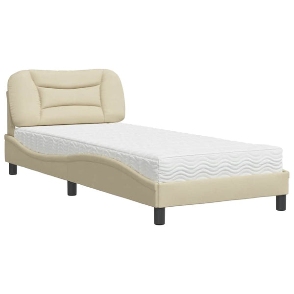 Bett mit Matratze Creme 80x200 cm