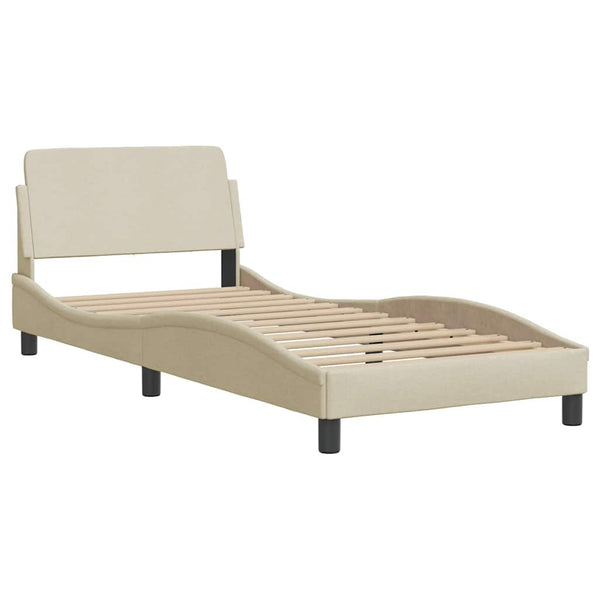 Bett mit Matratze Creme 80x200 cm