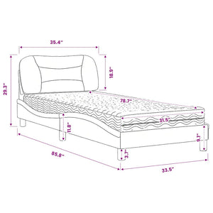 Bett mit Matratze Creme 80x200 cm