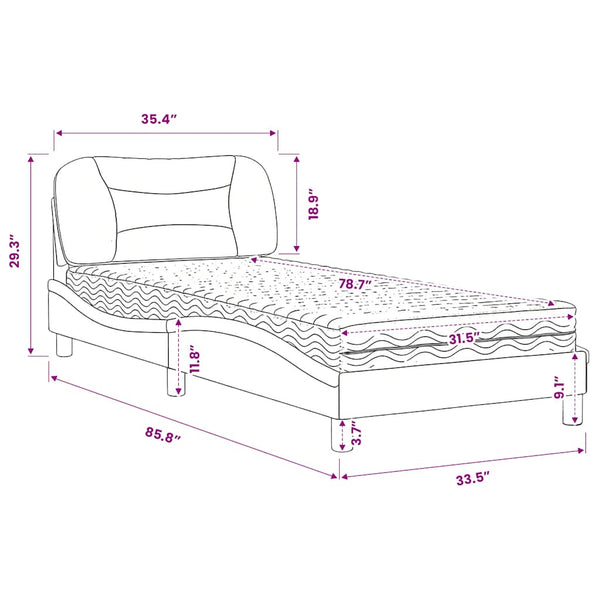 Bett mit Matratze Creme 80x200 cm