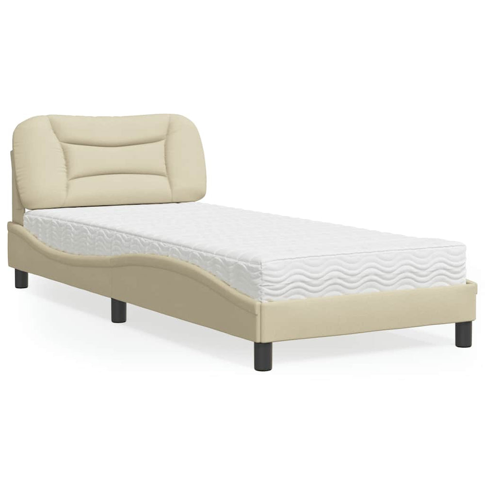 Bett mit Matratze Creme 80x200 cm