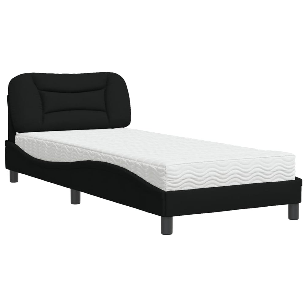 Bett mit Matratze Schwarz 90x190 cm