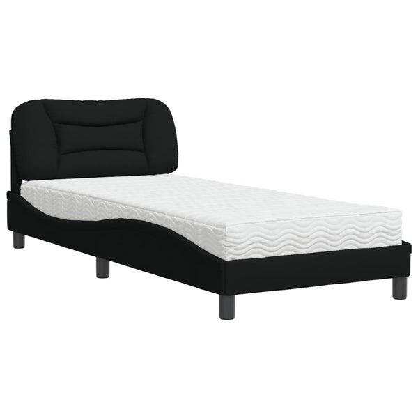Bett mit Matratze Schwarz 90x190 cm