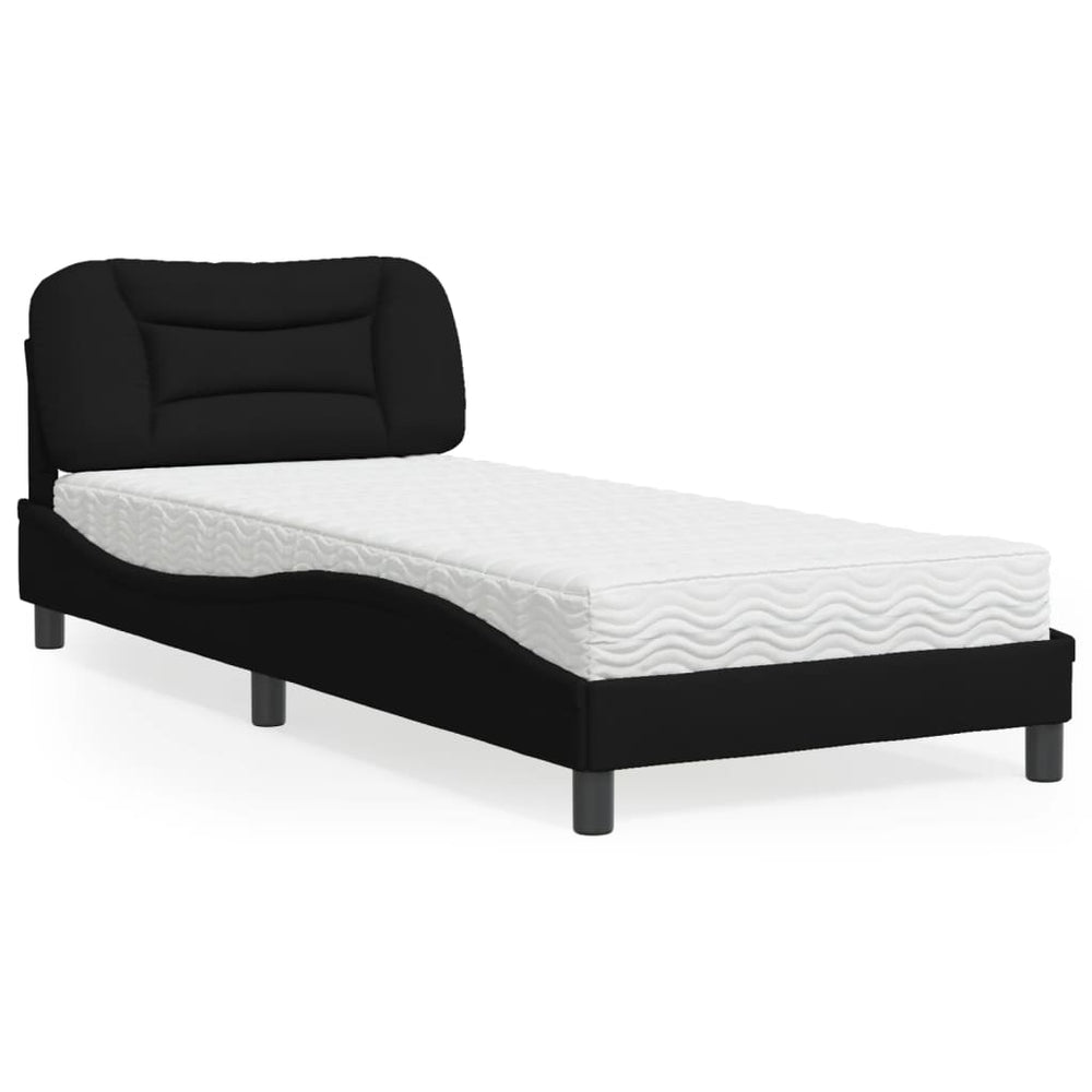 Bett mit Matratze Schwarz 90x190 cm