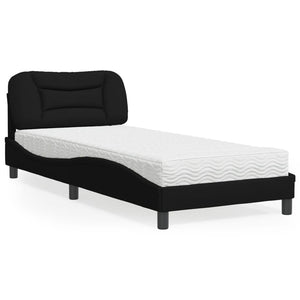Bett mit Matratze Schwarz 90x190 cm