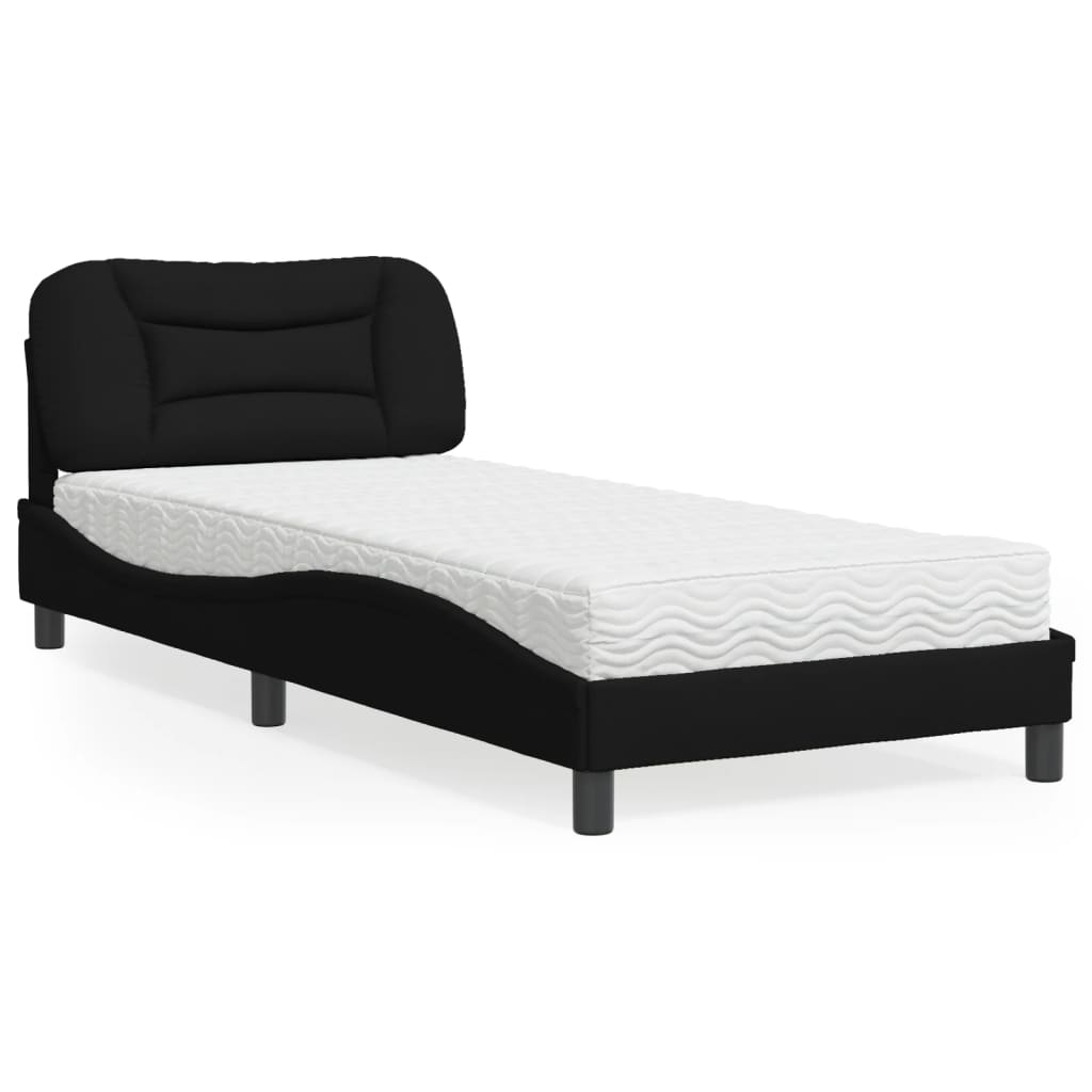 Bett mit Matratze Schwarz 90x190 cm