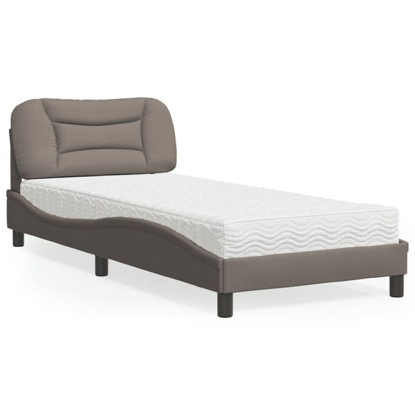 Bett mit Matratze Taupe 90x190 cm