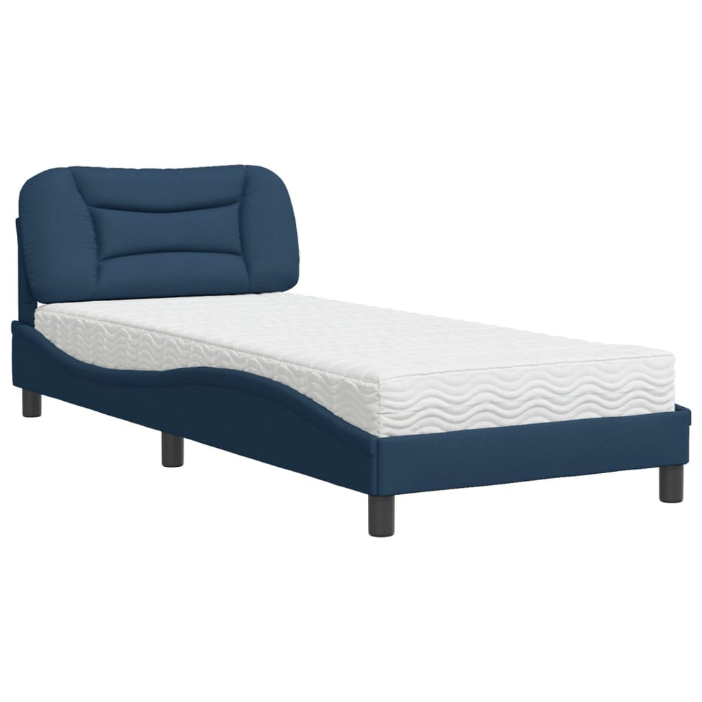 Bett mit Matratze Blau 90x190 cm