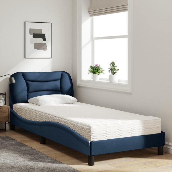 Bett mit Matratze Blau 90x190 cm