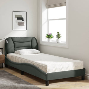Bett mit Matratze Hvar Dunkelgrau 90x200 cm