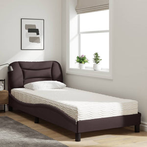 Bett mit Matratze Dunkelbraun 90x200 cm