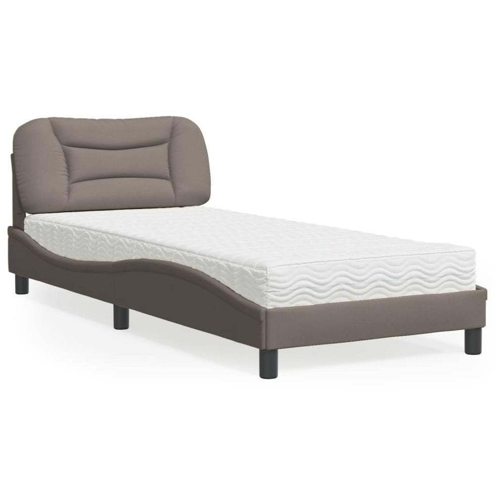 Bett mit Matratze Hvar Taupe 90x200 cm