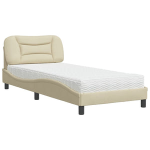 Bett mit Matratze Creme 90x200 cm