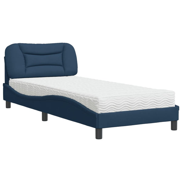 Bett mit Matratze Blau 90x200 cm