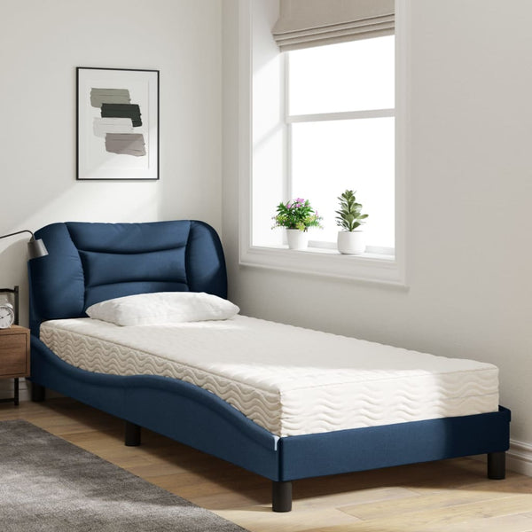 Bett mit Matratze Blau 90x200 cm