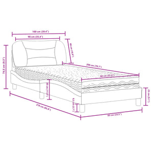 Bett mit Matratze Blau 90x200 cm