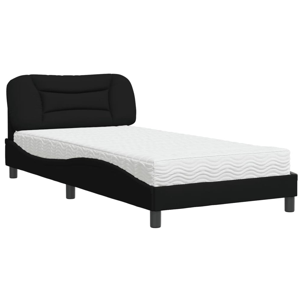Bett mit Matratze Schwarz 100x200 cm