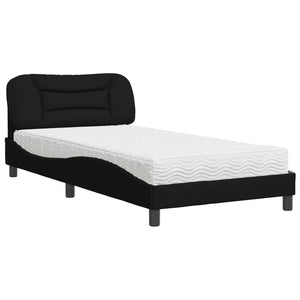 Bett mit Matratze Schwarz 100x200 cm