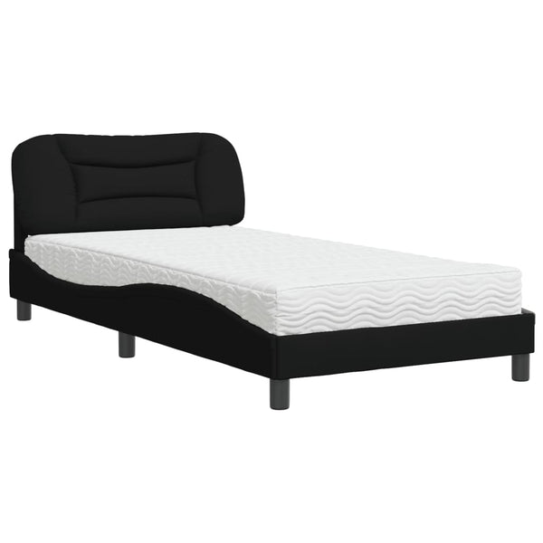 Bett mit Matratze Schwarz 100x200 cm