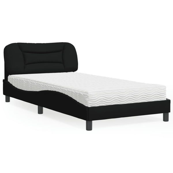 Bett mit Matratze Schwarz 100x200 cm