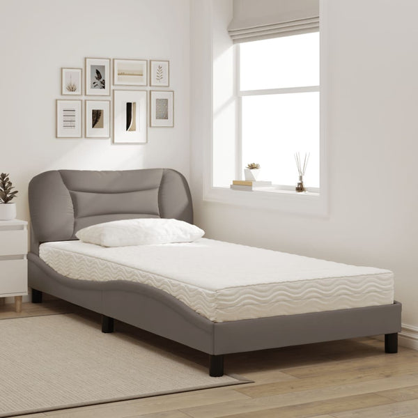 Bett mit Matratze Taupe 100x200 cm