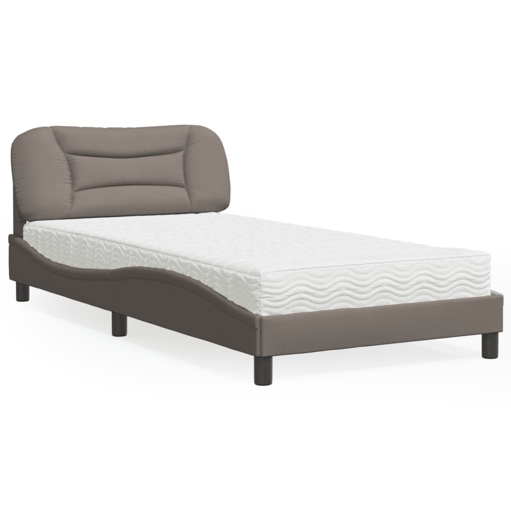 Bett mit Matratze Taupe 100x200 cm