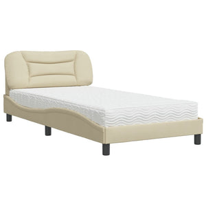 Bett mit Matratze Creme 100x200 cm