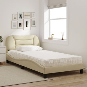 Bett mit Matratze Creme 100x200 cm