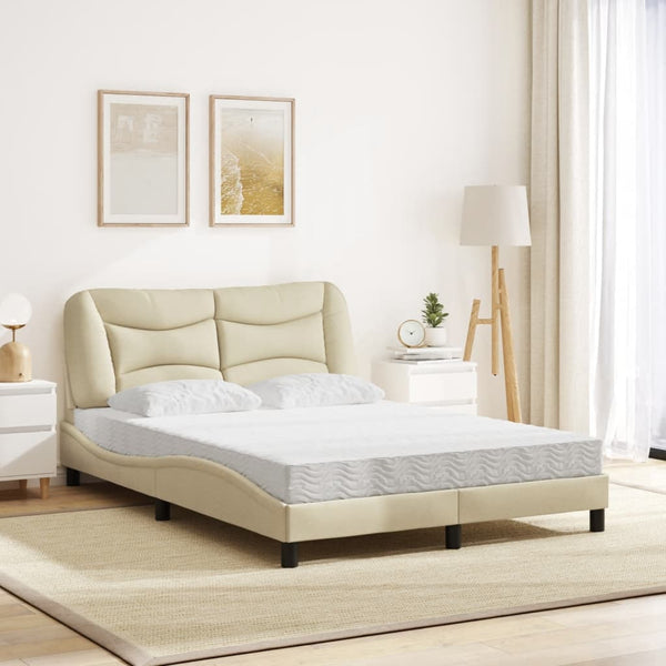Bett mit Matratze Creme 120x200 cm