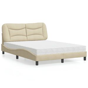 Bett mit Matratze Creme 120x200 cm