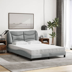 Bett mit Matratze Hvar Hellgrau 140x190 cm