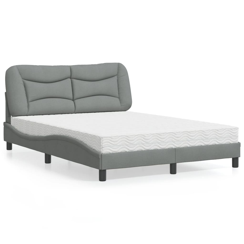 Bett mit Matratze Hvar Hellgrau 140x190 cm