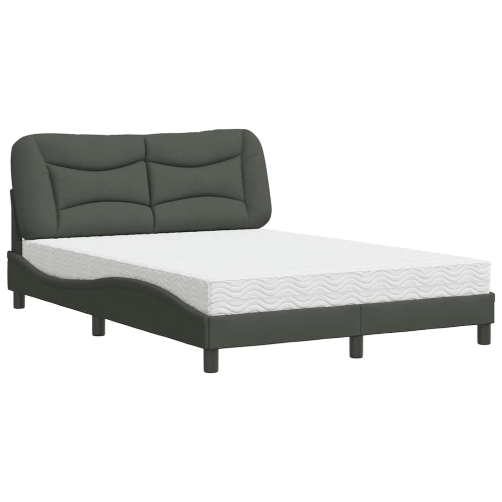 Bett mit Matratze Dunkelgrau 140x190 cm