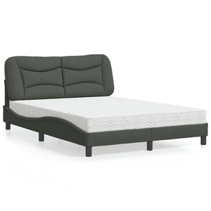 Bett mit Matratze Dunkelgrau 140x190 cm
