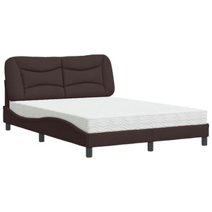 Bett mit Matratze Dunkelbraun 140x190 cm