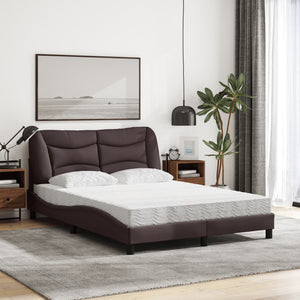 Bett mit Matratze Dunkelbraun 140x190 cm