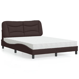 Bett mit Matratze Dunkelbraun 140x190 cm