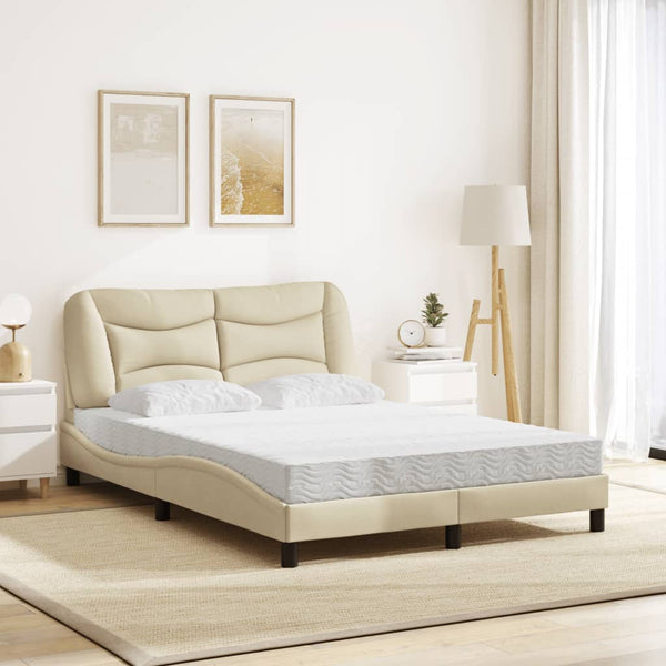 Bett mit Matratze Creme 140x190 cm