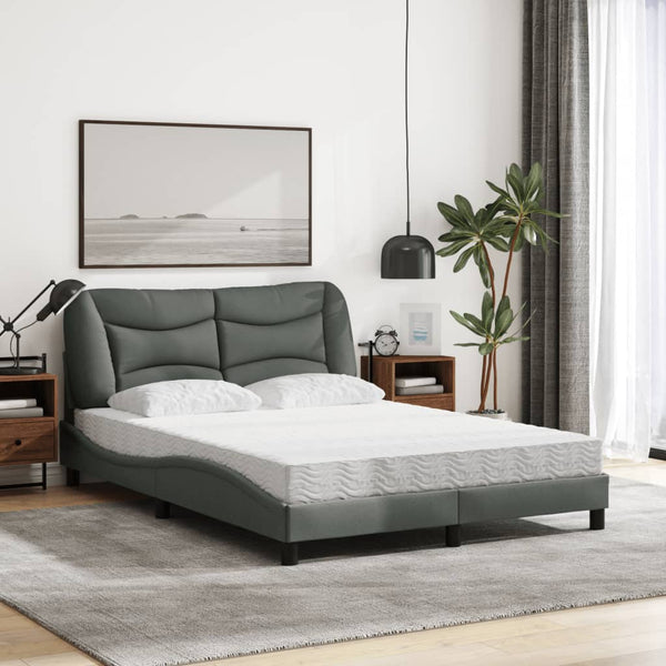 Bett mit Matratze Dunkelgrau 140x200 cm