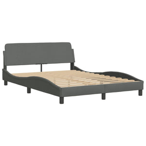Bett mit Matratze Dunkelgrau 140x200 cm