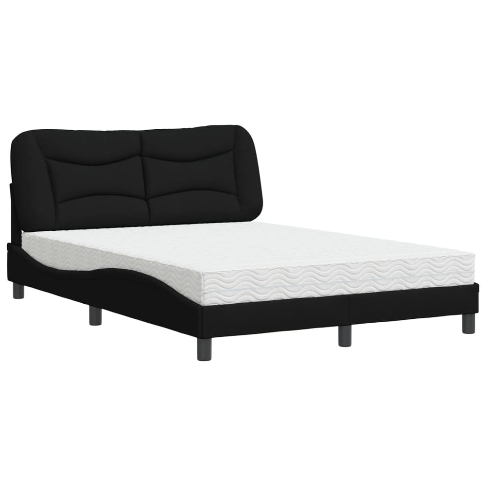 Bett mit Matratze Hvar Schwarz 140x200 cm