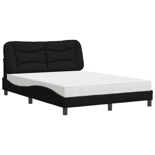 Bett mit Matratze Hvar Schwarz 140x200 cm