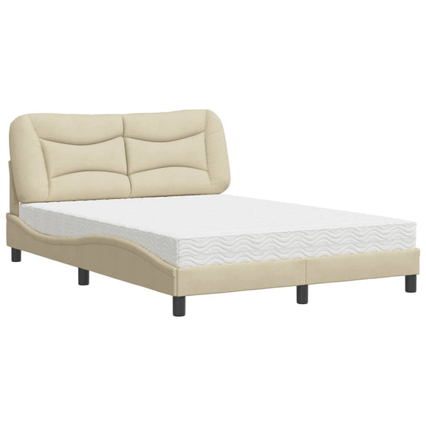 Bett mit Matratze Creme 140x200 cm
