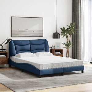 Bett mit Matratze Blau 140x200 cm