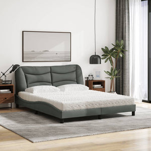 Bett mit Matratze Hvar Dunkelgrau 160x200 cm
