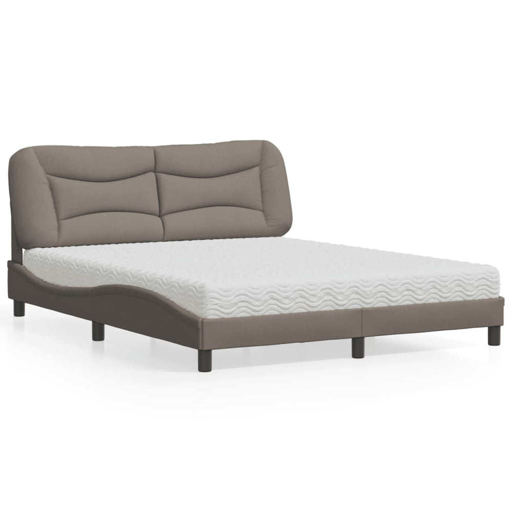 Bett mit Matratze Hvar Taupe 160x200 cm