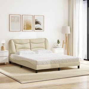 Bett mit Matratze Creme 160x200 cm